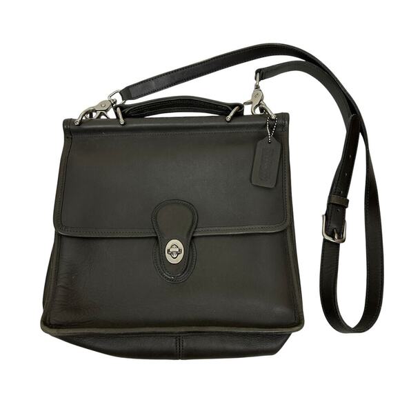 Coach Rare Vintage Stone Gray Willis Leather Satchel - Picture 1 of 8